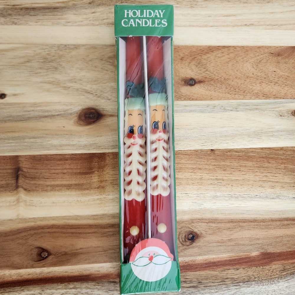 2 Pk of 10" Santa Claus Holiday Candles Christmas Tapered Candles
